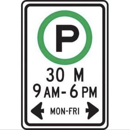 Accuform PARKING SIGN  HOURS 18 in  X 12 in  HIGH FRP370HP